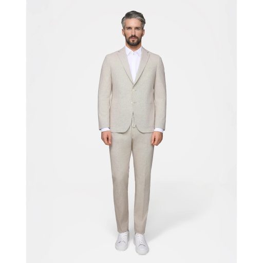 pantaloni bej barbati smart casual