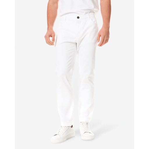 pantaloni albi barbati 5 pocket