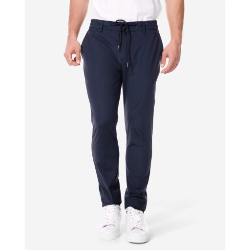 pantaloni bleumarin barbati elastici smart casual
