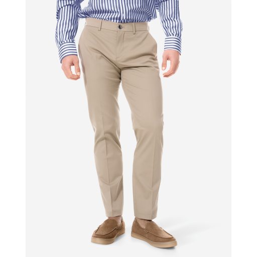 PANTALONI CHINO BEJ DIN BUMBAC STRETCH