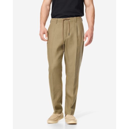 PANTALONI TABAC DIN IN CU ELASTIC SI SNUR IN TALIE