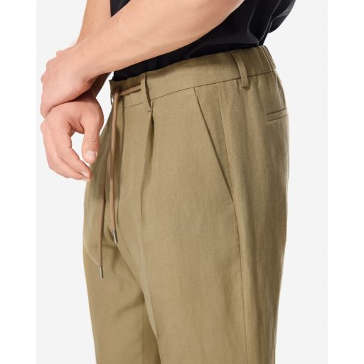 PANTALONI TABAC DIN IN CU ELASTIC SI SNUR IN TALIE