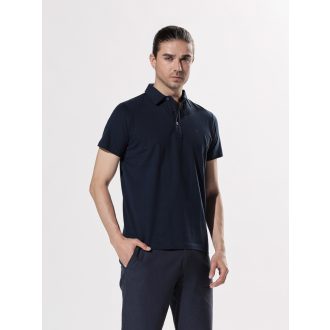 Tricou Polo barbati albastru bleumarin din bumbac