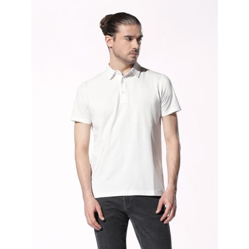 tricou polo alb crem barbati