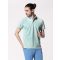Tricou Polo barbati verde din bumbac piquet