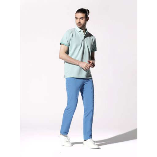 Tricou Polo barbati verde din bumbac piquet