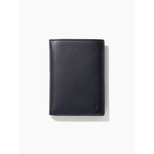 Portofel dreptunghiular negru din piele naturala