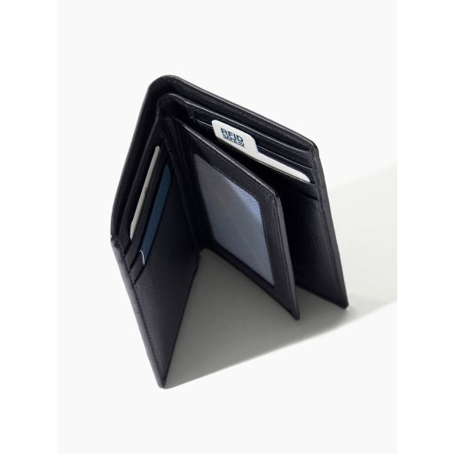 Portofel dreptunghiular negru din piele naturala