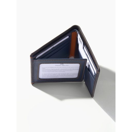 Portofel clasic maro din piele naturala