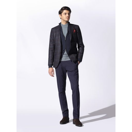 Pulover casmir albastru tip helanca