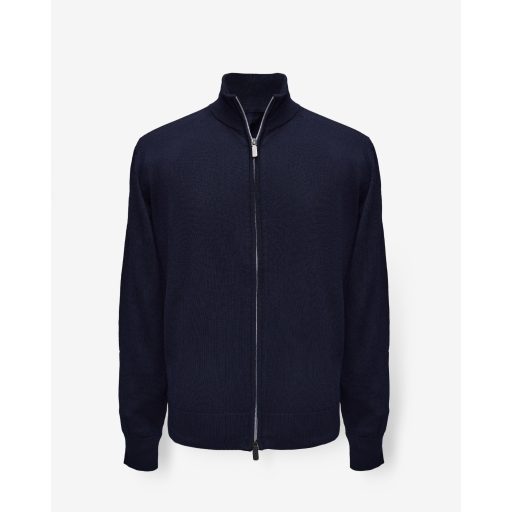 pulover barbati bleumarin cu fermoar