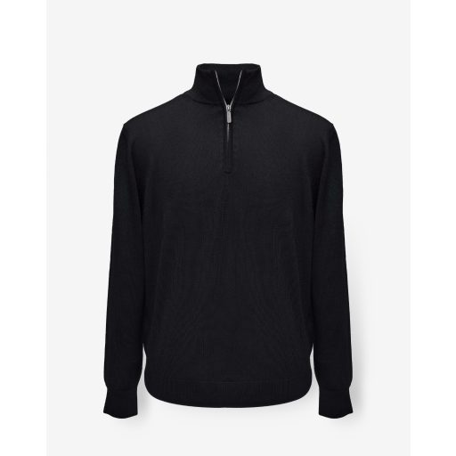 pulover barbati negru cu fermoar