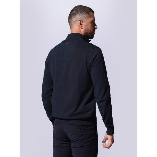 Pulover barbati albastru cu fermoar dublu cursor