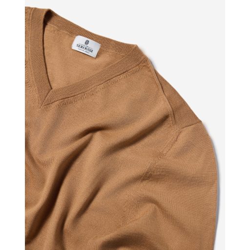 pulover bej barbati guler V