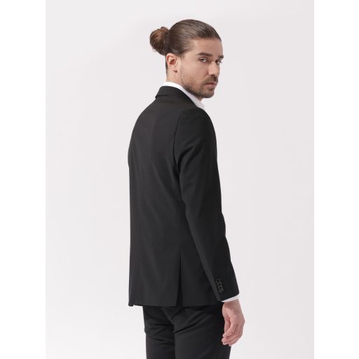 sacou barbati negru lana stretch