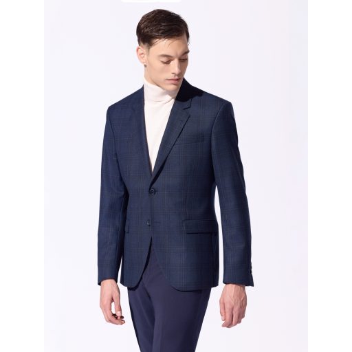 sacou barbati bleumarin in carouri