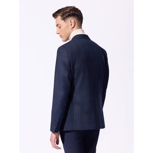 sacou barbati bleumarin in carouri