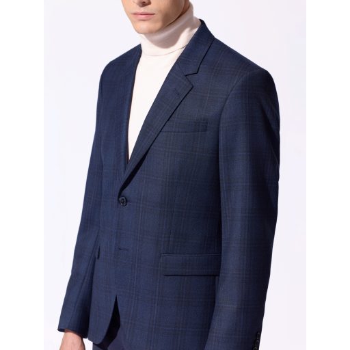 sacou barbati bleumarin in carouri