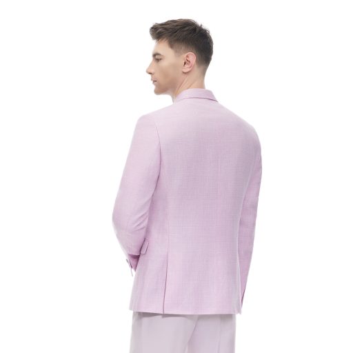 sacou roz pudrat barbati din in si lana