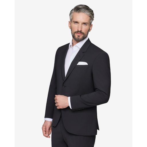 Sacou solid wool stretch black