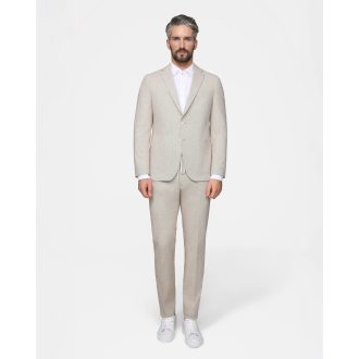 sacou bej barbati din in si bumbac