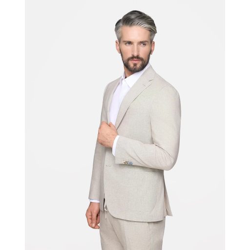 sacou bej barbati din in si bumbac