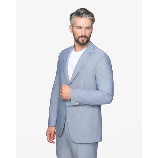 sacou bleu barbati elegant racoros