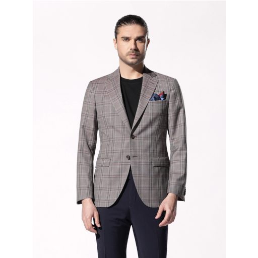 sacou barbati gri in carouri