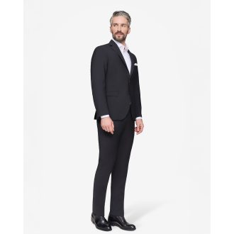 sacou negru barbati clasic elegant din lana stretch