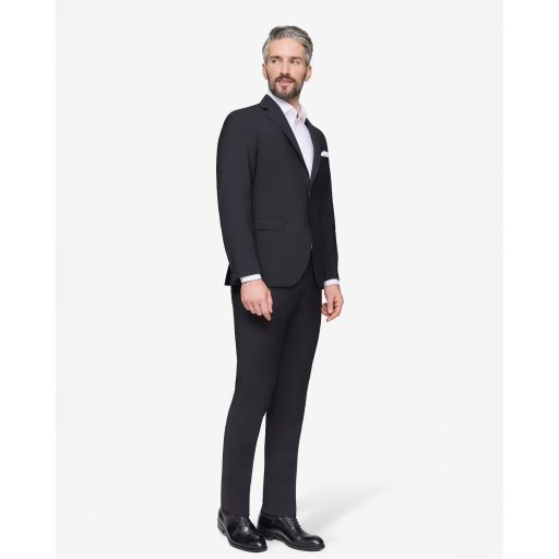 sacou negru barbati clasic elegant din lana stretch