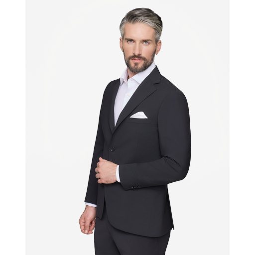 sacou negru barbati clasic elegant din lana stretch