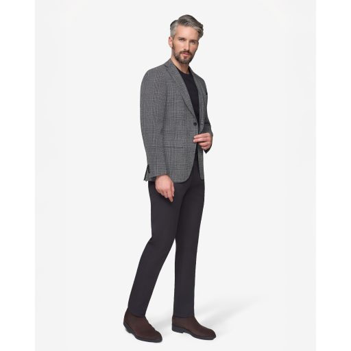 sacou gri cu carouri barbati din lana