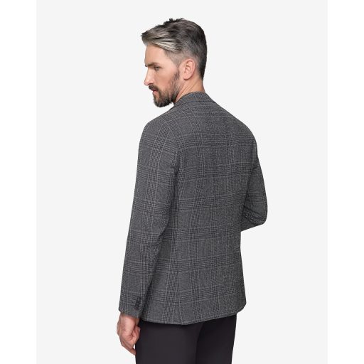 sacou gri cu carouri barbati din lana