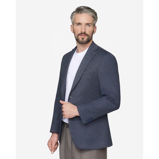 sacou albastru barbati bumbac stretch