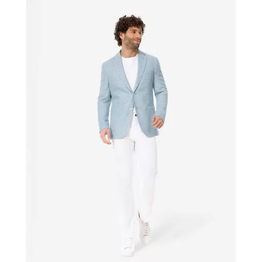 Light blue jersey cotton linen comfort  blazer