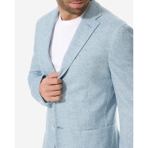 SACOU ALBASTRU DESCHIS DIN JERSEY DE BUMBAC SI IN