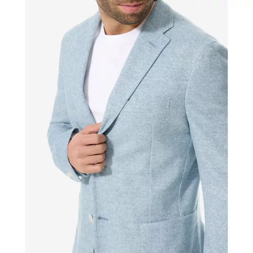 Light blue jersey cotton linen comfort  blazer
