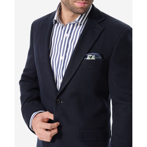 sacou bleumarin barbati bumbac si lana