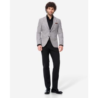 Grey check  cotton linen smart- casual blazer