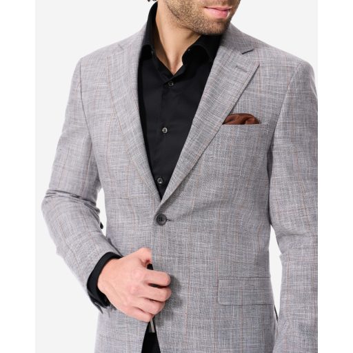 sacou gri cu carouri barbati