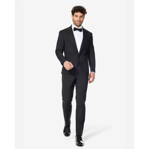 Sacou smoking TUXAMID solid wool stretch black