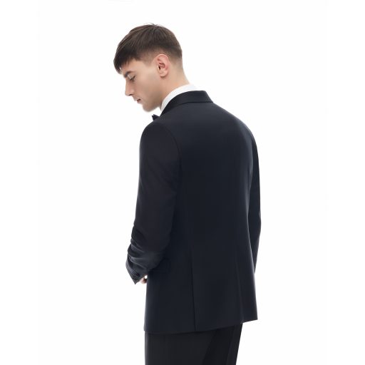 sacou smoking barbati negru slim fit