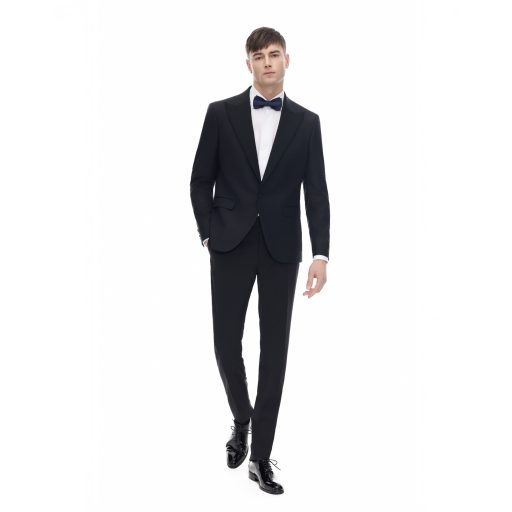 sacou smoking barbati negru slim fit