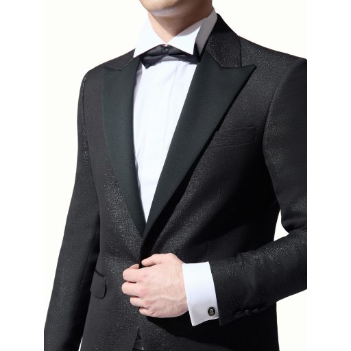 sacou smoking barbati gri inchis glitter