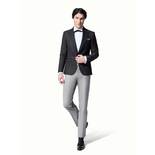 sacou smoking barbati gri inchis glitter