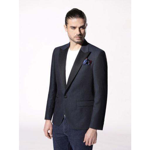 sacou smoking barbati bleumarin din in si lana