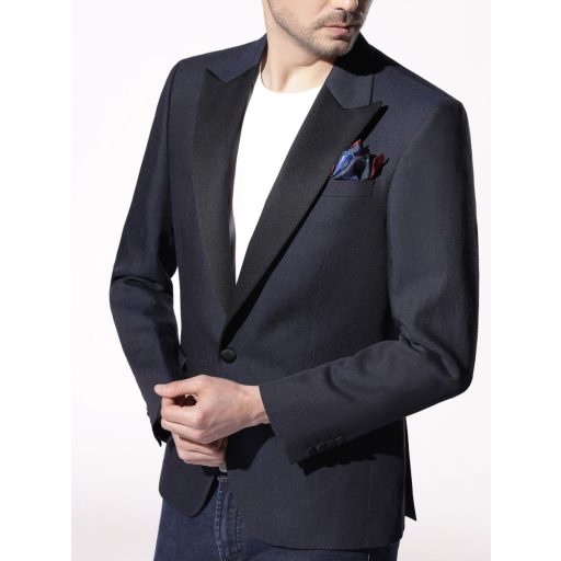 sacou smoking barbati bleumarin din in si lana