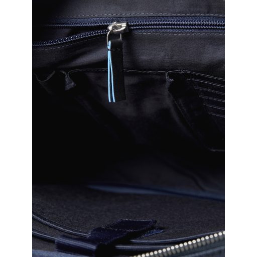 Geanta tip servieta bleumarin din nylon 