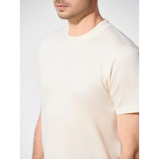 tricou alb crem barbati